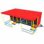 Детский игровой лабиринт с крышей «Прыг-скок Вагончик» 4,87×2,46×2,8 м