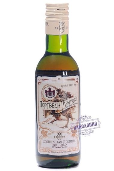 Вино Портвейн Крымский Солнечной Долины Крепкое Белое Марочное 0,25л