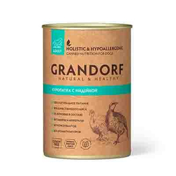 GRANDORF Консервы для собак Куропатка с Индейкой, 400гр