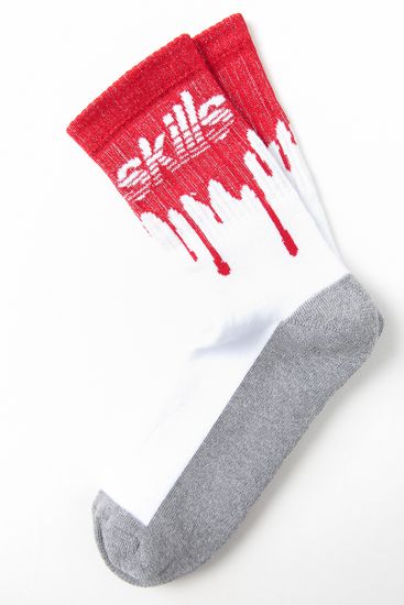 Носки SKILLS Кровь Махровые (Белый-Красный)