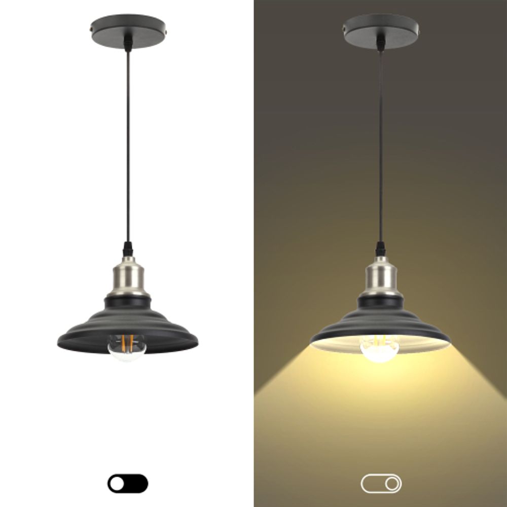 Светильник подвесной ЭРА PL4 BK/BN под лампу E27 высота плафона 80мм подвеса 800мм черный/темный никель