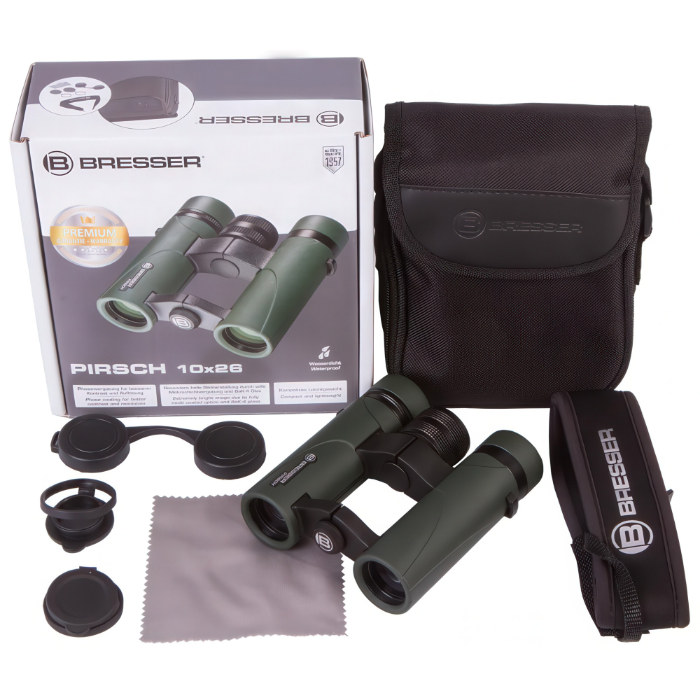 Бинокль Bresser Pirsch 10x26 - Комплект поставки