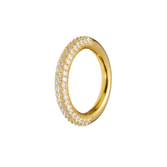 кольцо- полукруг в камнях, золото