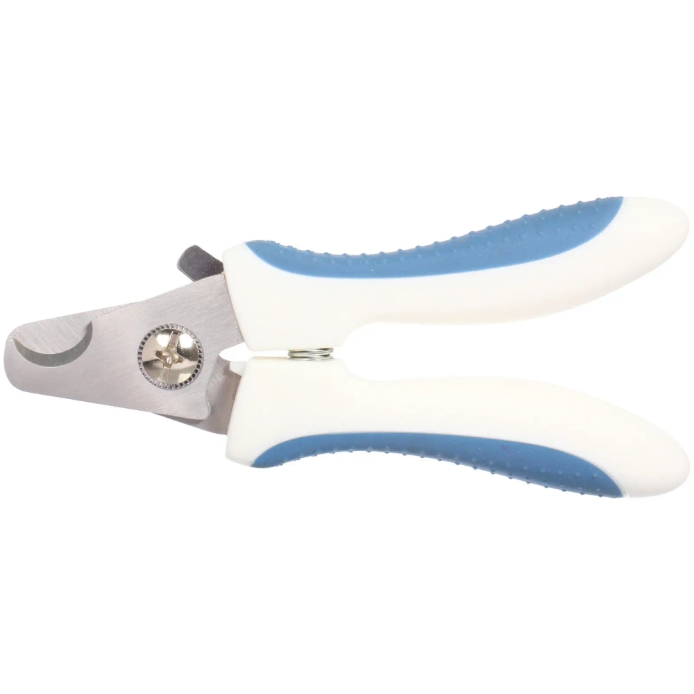 Когтерез для животных «ЛАПУСИКИ», коллекция БРО, прорезиненная ручка, цвет белый/голубой, 5.5*15.5см (блистер)