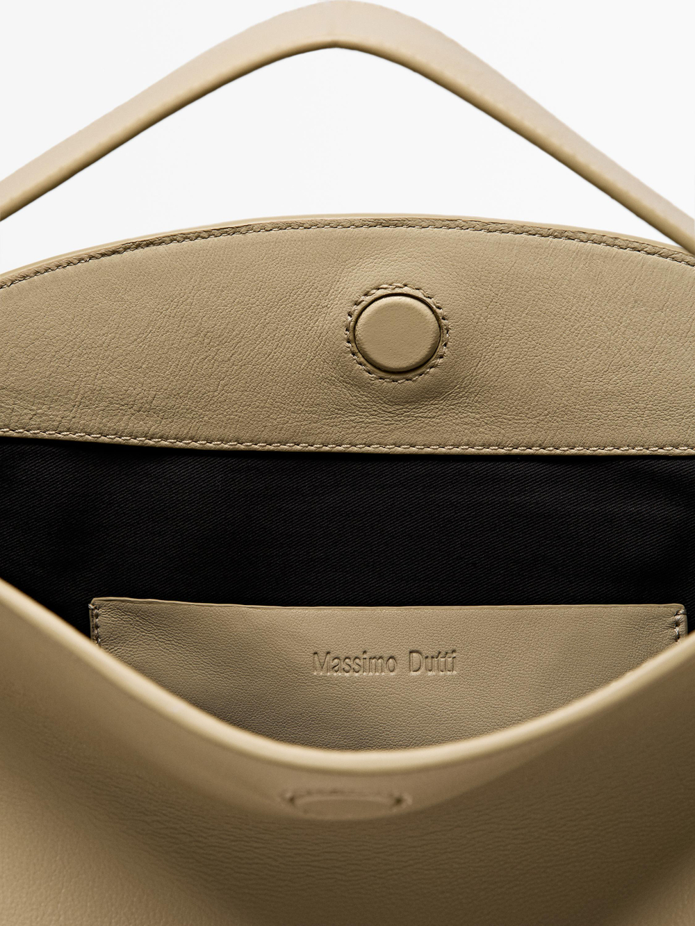 Massimo Dutti Небольшая сумка через плечо из кожи наппа, песочный