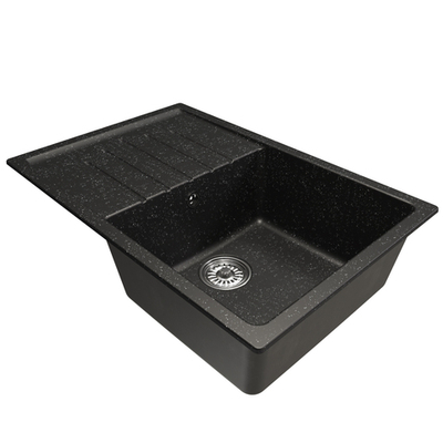 Мойка MIXLINE ML-GM19 с крылом  черная (308) 750*500*200мм NEW (551982)
