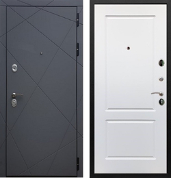 Входная металлическая дверь RеX (РЕКС) 13 Титан 291 / Лучи ФЛ-117 Силк сноу (белый матовый,без текстуры)