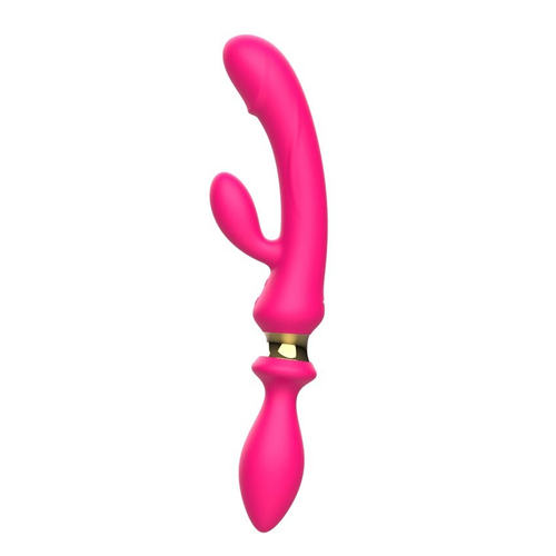 Двусторонний вибратор I-MOON MY-228 с вакуумным отростком, 30 см