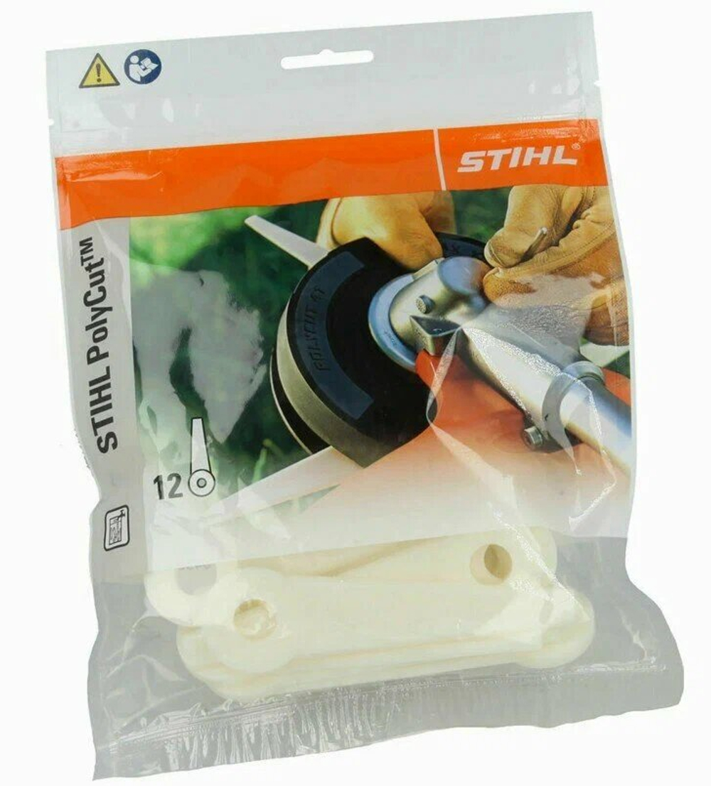 Комплект ножей для триммера STIHL 4111-007-1001, PolyCut 6-3, 7-3, 20-3, 41-3, 12 шт, белые ОРИГИНАЛ