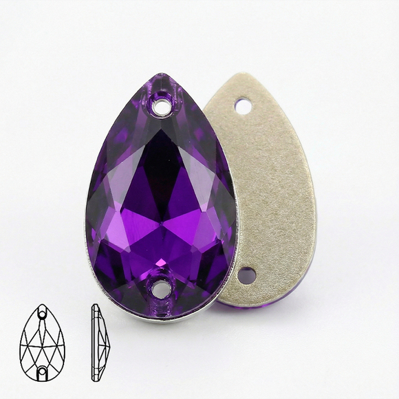 Стразы капля (Pear/Teardrop) Purple