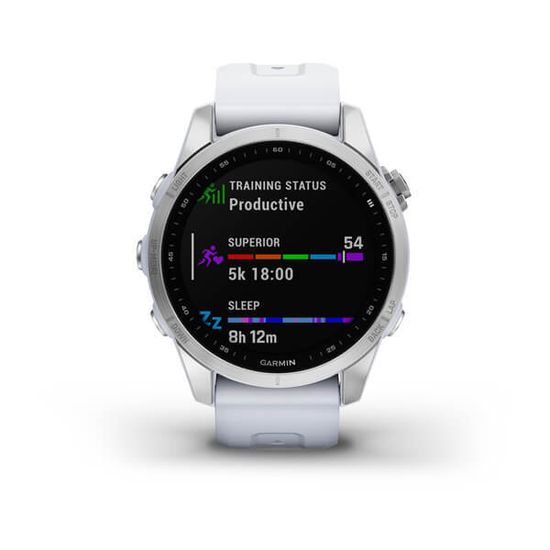 Часы Garmin Fenix 7S стальной, белый силикон 010-02539-03