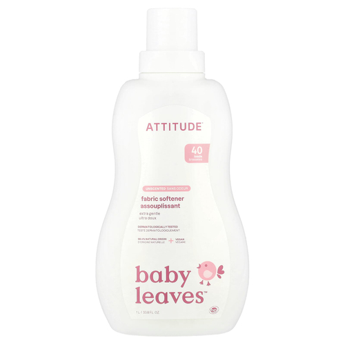 ATTITUDE, Baby Leaves™, кондиционер для белья, без запаха, 40 стирок, 1 л (33,8 жидк. унции)