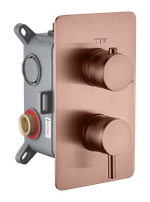 Смеситель встроенный однорычажный 2-х проходной CELL COPPER BRUSHED