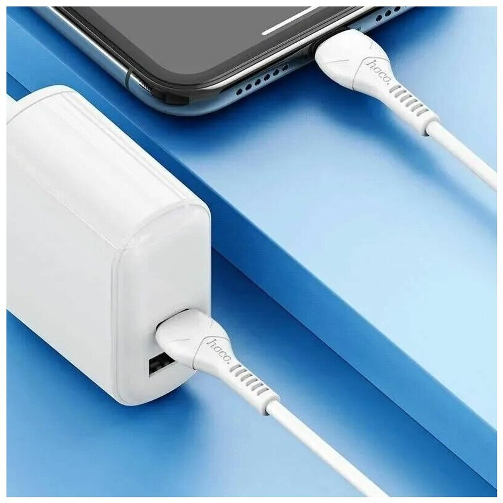 Кабель USB - микро USB HOCO X37 Cool power, 1м, 2.1A, белый