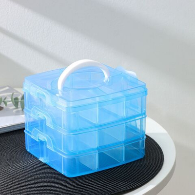 Трехъярусный органайзер с 18 ячейками (15х15х12 см) (Цвет: разноцветный)