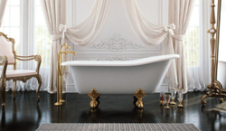 Ванна из литьевого мрамора Эстет Царская 150х73 белая, ФР-00001653