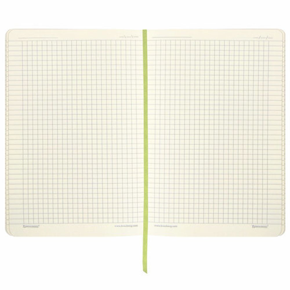 Блокнот в клетку с резинкой А5 (148x218 мм), 80 л., под кожу салатовый BRAUBERG "Metropolis Ultra", 111020