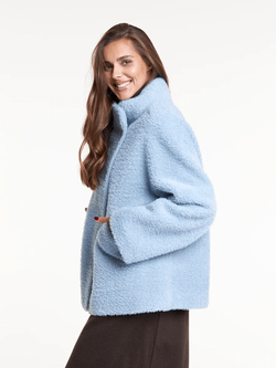 Шуба чебурашка тедди, голубая, SilverFox