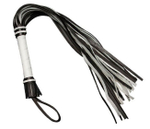 Чёрно-белая многохвостая плеть - 65 см. (Цвет: черный с белым)