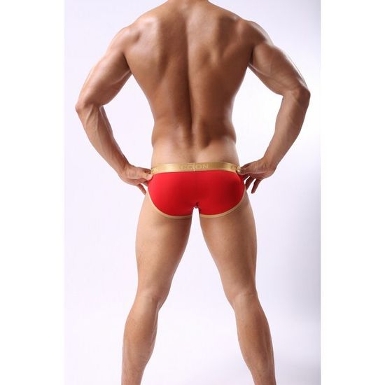 Мужские трусы брифы с золотым поясом Cockon Brief Red 616
