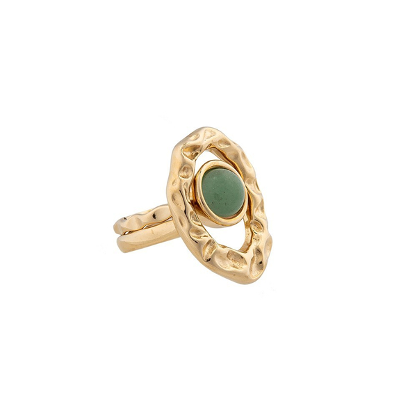 Кольцо двойное Possebon Green Quartz 17.2 мм K7158.16/17.2 G/G