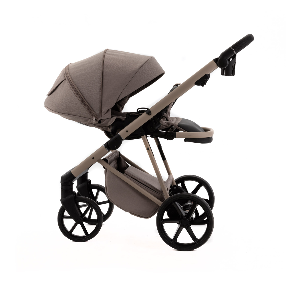 Детская универсальная коляска Adamex Delta Natura - DN-4 Cappuccino (Капучино, ткань)