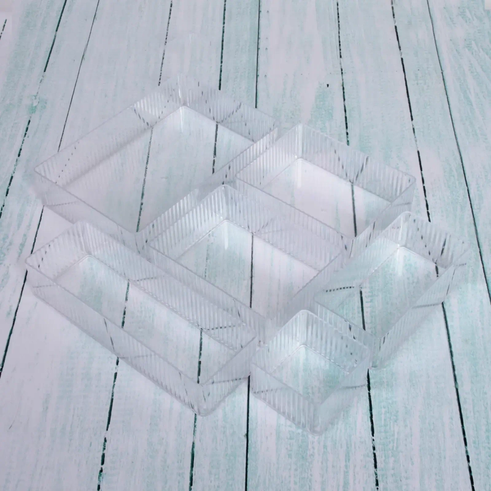 Система хранения - органайзеры в наборе 6шт «ЭДЭЛЬ», прозрачные, микс размеров