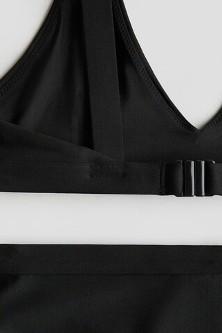 H&M КУПАЛЬНИК С V- ОБРАЗНЫМ ВЫРЕЗОМ, ЧЕРНЫЙ