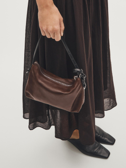 Massimo Dutti Маленькая сумка из кожи наппа, коричневый