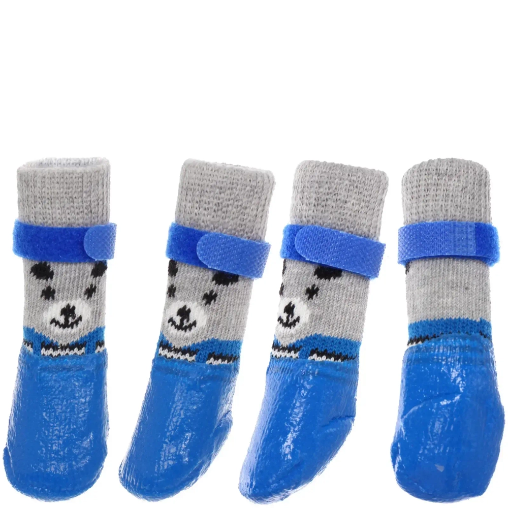 Башмачки для животных прорезиненные на дождливую погоду «LAPUSIK», цвет голубой, размер М, 5,5см