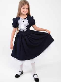 Нарядное школьное платье с подъюбником на 1 сентября