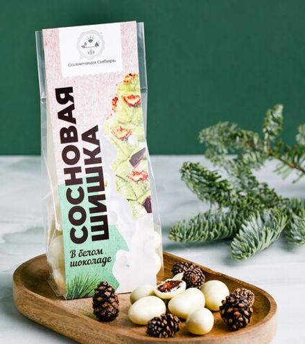 Сосновая шишка в "Белом шоколаде" / пачка / 100 гр / ручная работа / Солнечная Сибирь