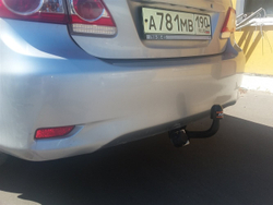 Фаркоп для Toyota Corolla седан 2007-2013гг. (без электрики) (паспорт и сертификат) AvtoS.TY18
