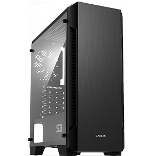 Корпус Midi-Tower Zalman S3 Black, ATX, боковое стекло, черный