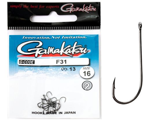 Крючки Gamakatsu F31 NEW LABEL HOOKS BLACK разм. 16 13шт.