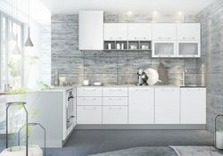 Модульный кухонный гарнитур «Капля» 1800/2000 (глянец белый), ЛДСП, ДСВ Мебель