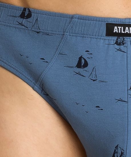 Мужские трусы (3шт) слипы спорт Atlantic 3MP-130, голубые + темно-синие + темно-голубые