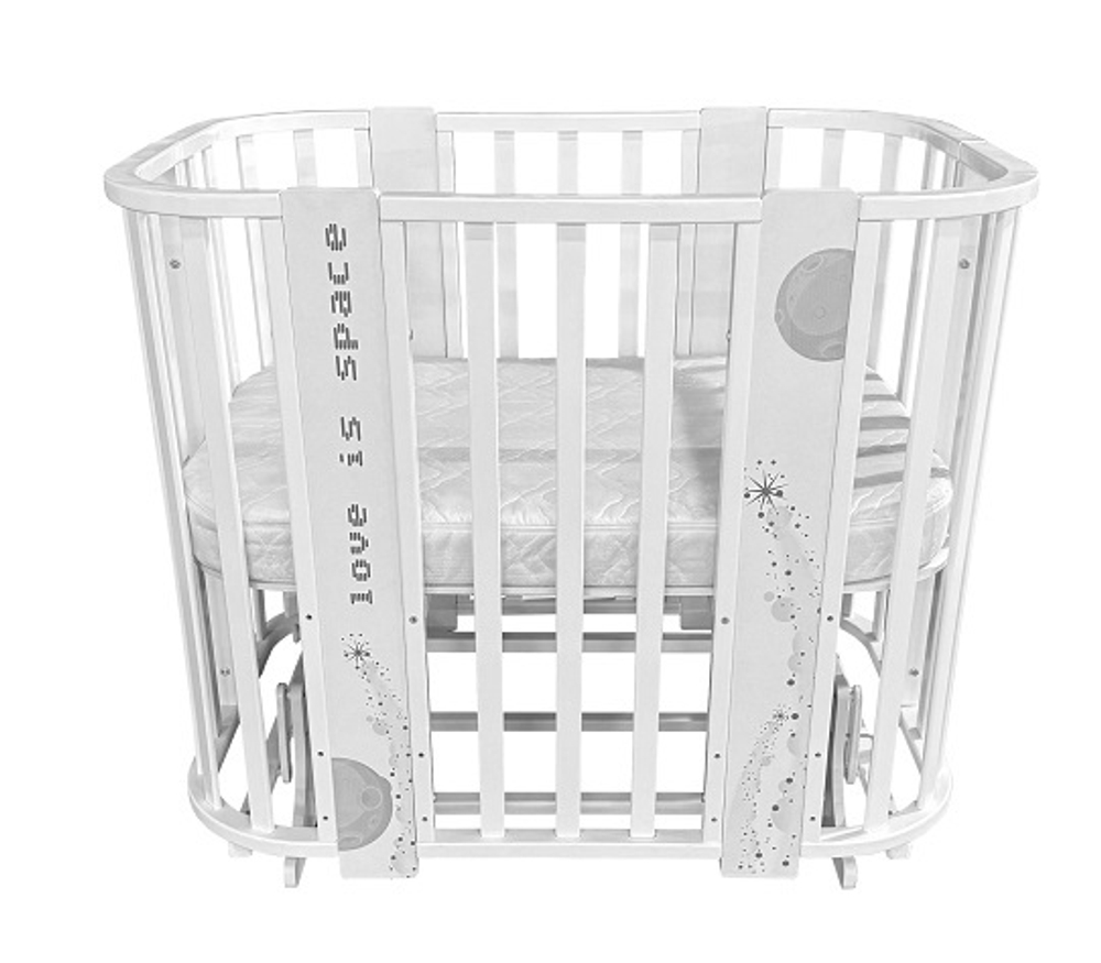 Кровать детская Ария 5 в 1 с поперечным маятником (космос)