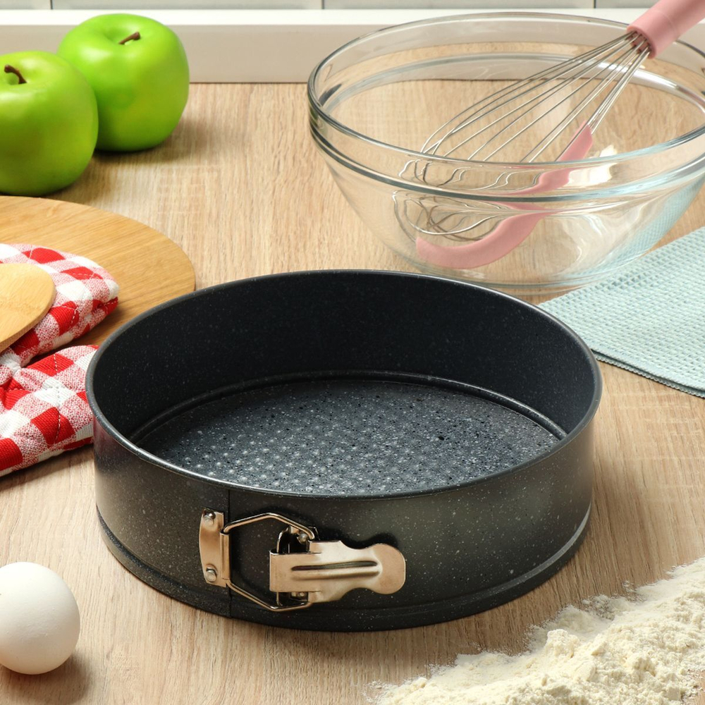 Форма для выпечки сталь, 24х24х6.8 см, антиприг, кругл, разъем, Daniks, Гранит, K-803-LSC