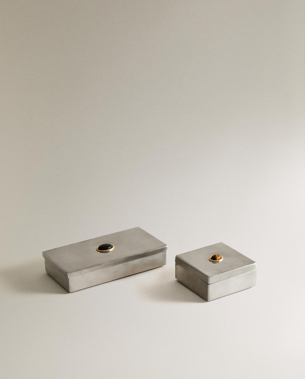 Zara Home Коробка для хранения из нержавеющей стали, цвет серебристый, 10.5 см