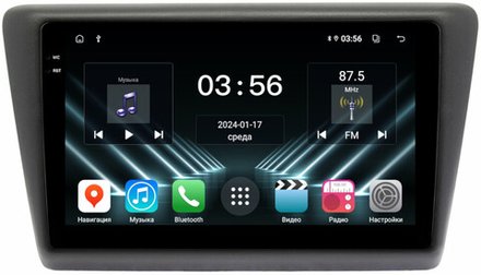 Магнитола для Skoda Rapid 1 2012-2020 (рамка тип 2) - FarCar DX3043M монитор 9.5" IPS на Android 13, 4+64Гб, CarPlay