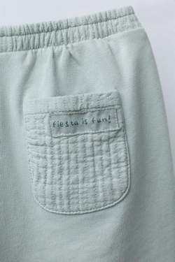 ZARA КОМБИНИРОВАННЫЕ БРЮКИ, СИНЕВАТЫЙ