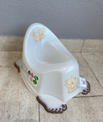 Горшок детский нескользящий музыкальный "Мишка" белый