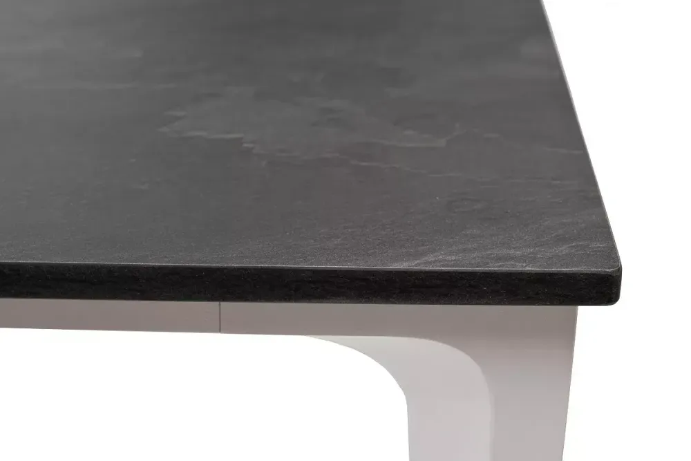 "Малага" обеденный стол из HPL 90х90см, цвет "серый гранит", каркас белый