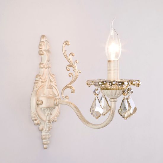 3281/1 / настенный светильник /   белый с золотом/тонированный хрусталь Strotskis