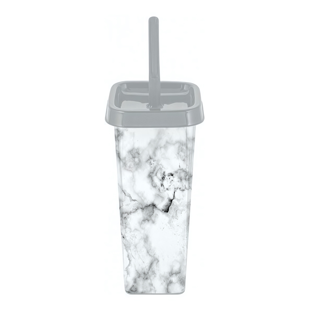 Комплект WC Flamenco (ершик + подставка) закрытый квадратный "Мрамор"