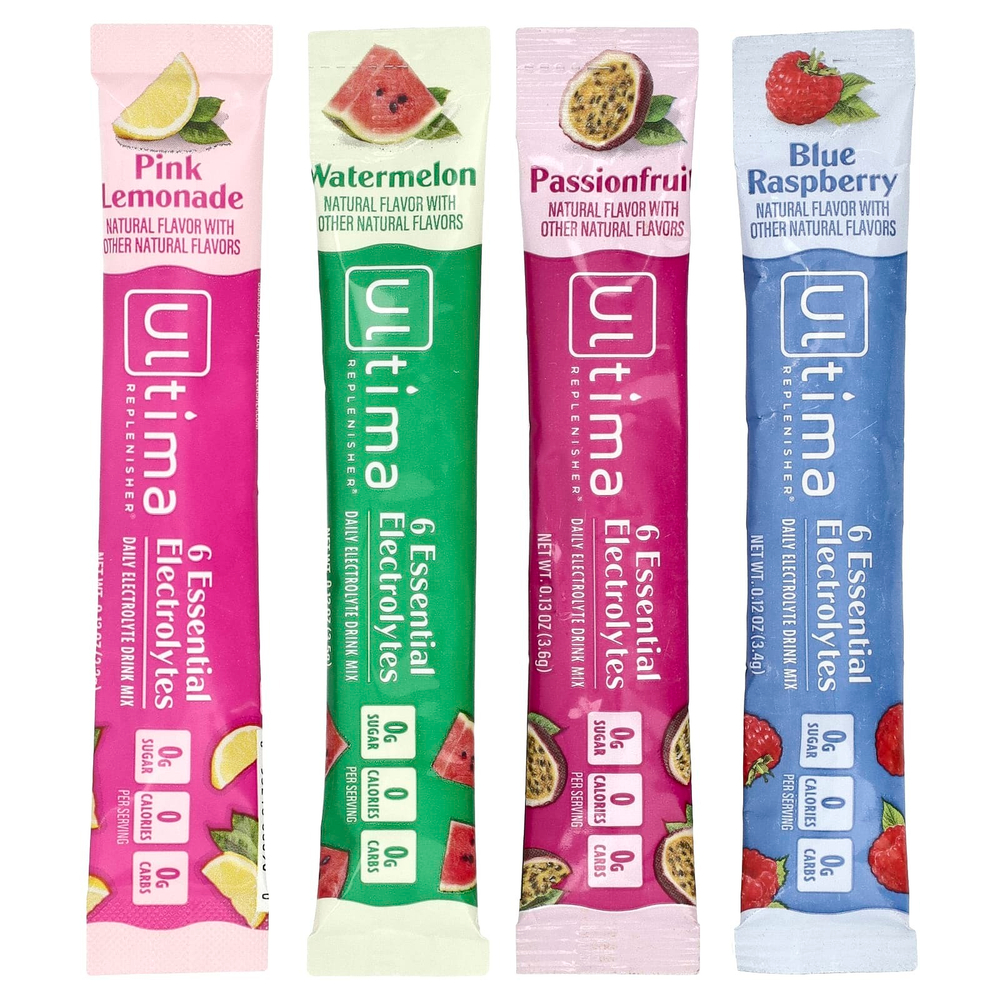 Ultima Replenisher, 6 Essential Electrolytes, ежедневная смесь для приготовления электролитов, тропическая добавка, 20 пакетиков, 69 г (2,4 унции)