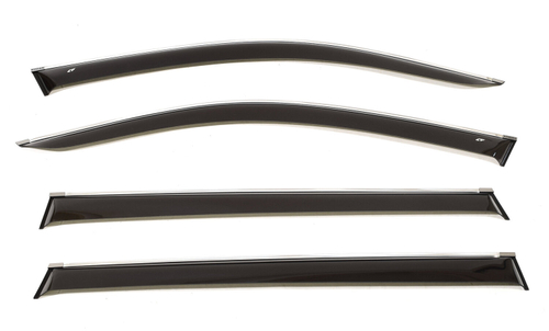 Дефлекторы боковых окон Cobra Tuning на Skoda Kodiaq 2016 хромированный молдинг арт.S22116CR