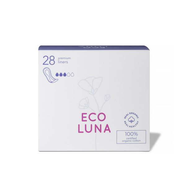 Ежедневные гигенические прокладки Large 3 капли без крылышек 28 шт (ECO LUNA)
