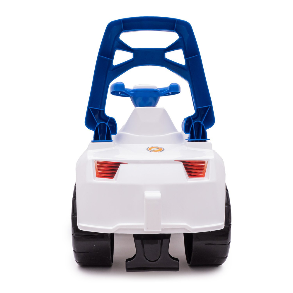 021в2/ПЭ/Игрушка Машина-каталка Ламбо Полиция, муз.руль, белый, эл.питания в комплекте/118